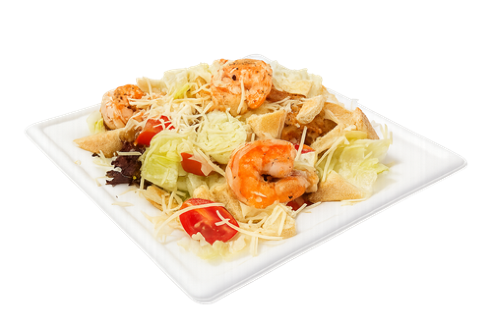 Салат Цезарь с тигровой креветкой