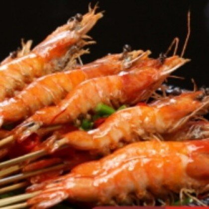 128. Шашлык из королевских креветок