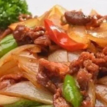 58. Жареное мясо "Кавказ" с нарезанным репчатым луком