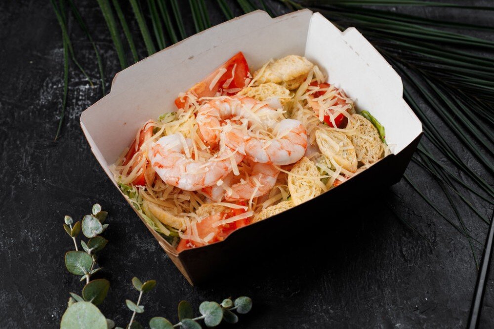 Салат Цезарь с креветкой