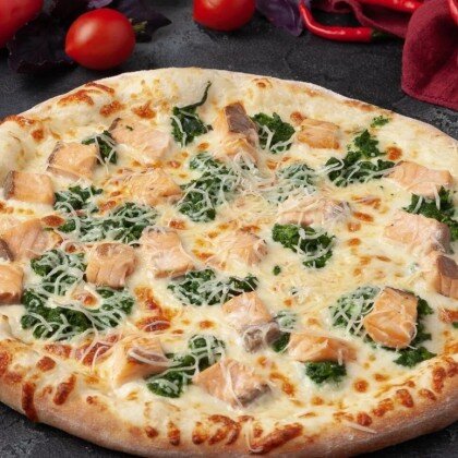 ПИЦЦА ЛОСОСЬ И ШПИНАТ