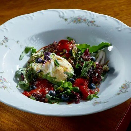 Буррата с вареньем из томатов