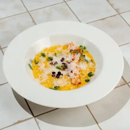 Ризотто с тыквой и креветками