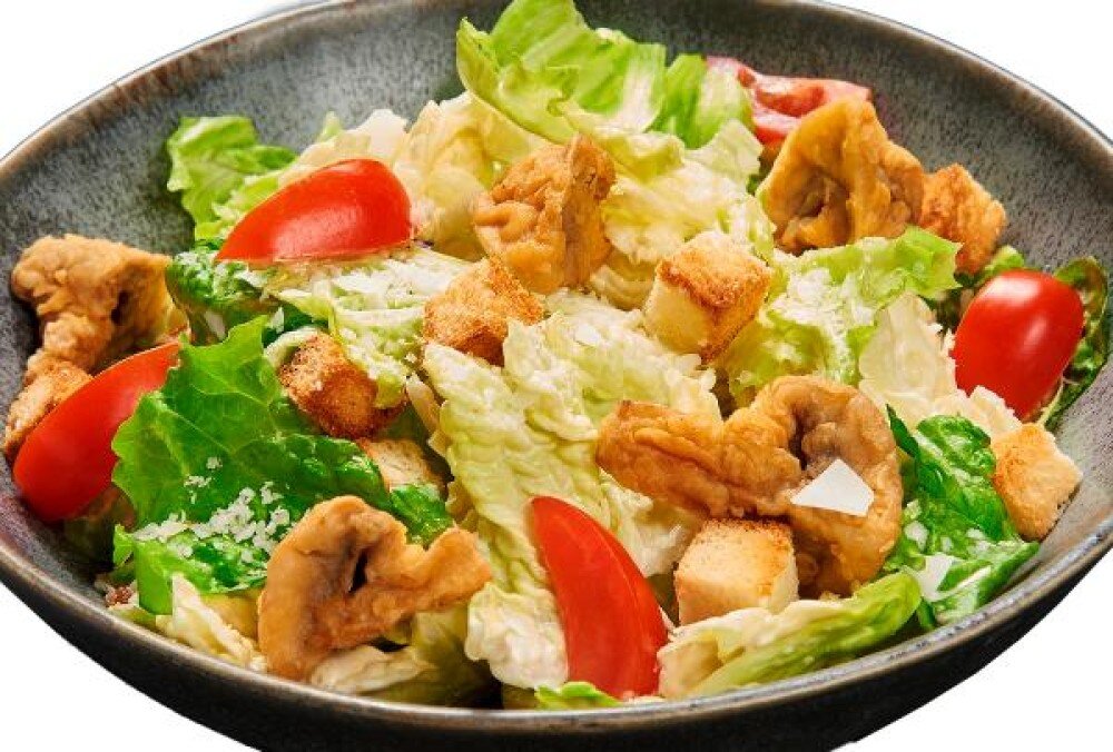 Салат «Цезарь» с шампиньонами