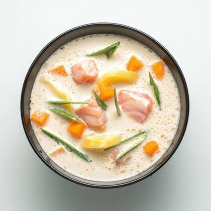 Суп сливочный с лососем