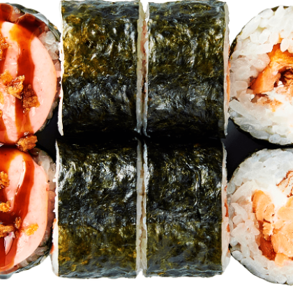 Ролл запеченный с жареным лососем