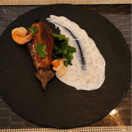 Баклажаны на углях да с креветками