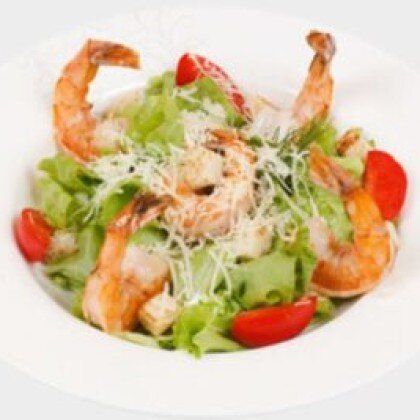 Салат «Цезарь с креветками»