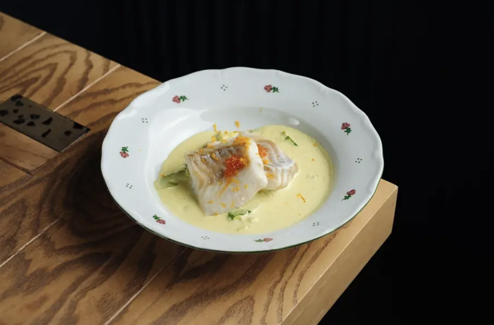 Треска с мидиями и соусом карри