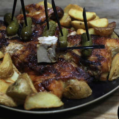 Курица запеченная без костей