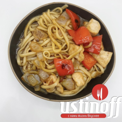 Удон с курицей в терияки