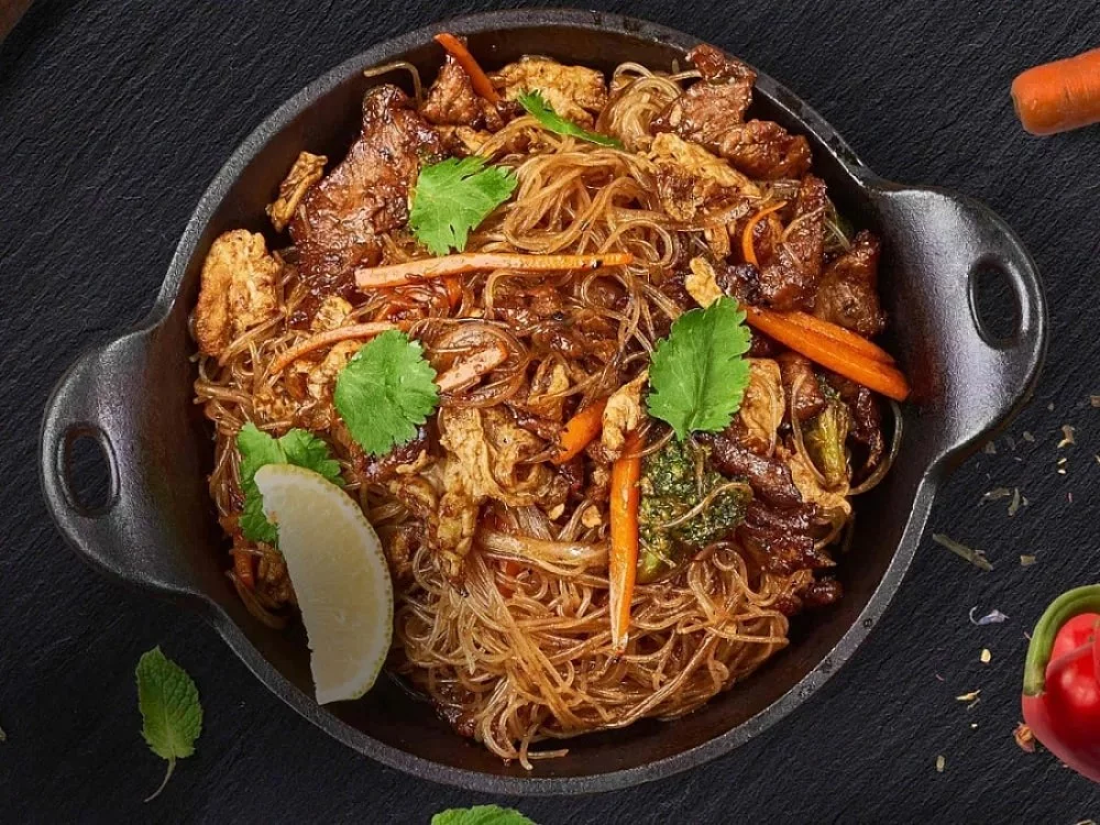 Лапша хрустальная с овощами