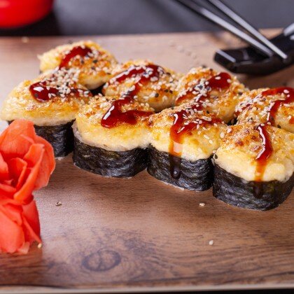 Запеченный с курицей