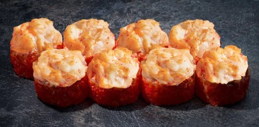 Запеченный острый ролл с крабом и гребешком