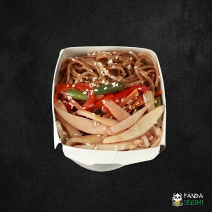 Гречневая лапша ВОК с кальмаром