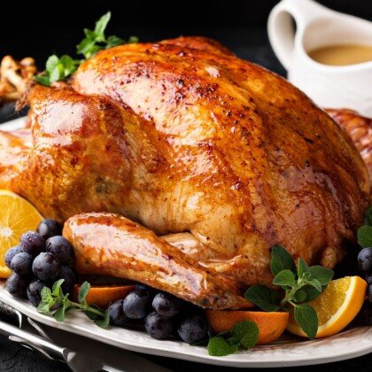 Индейка запеченная до золотистой корочки