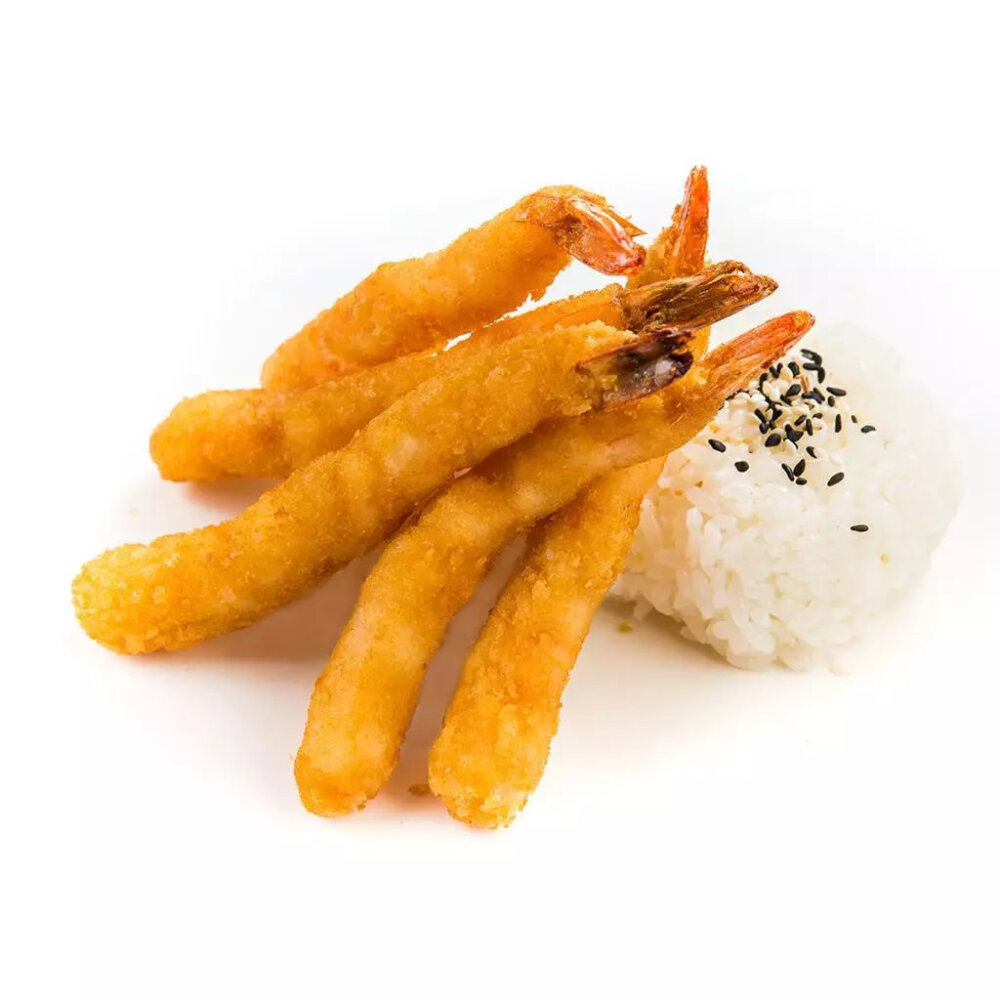 Креветки темпура с рисом