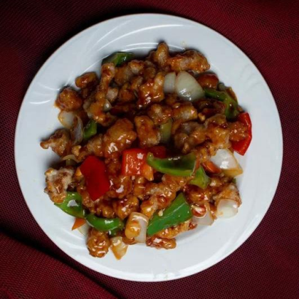 28.Свинина в крахмальном соусе со сладким перцем 熘肉段