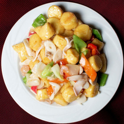 86.Тофу по-японски с морепродуктами 三鲜日本豆腐