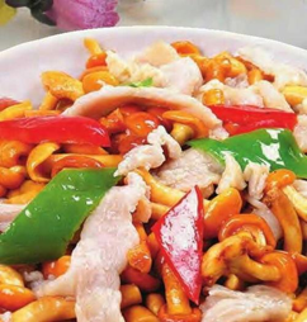 83.Свинина с опятами 肉炒滑子蘑