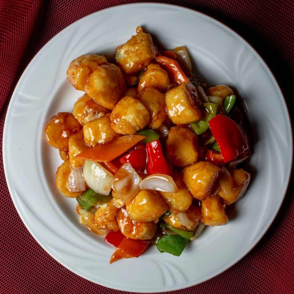 85.Тофу с перцем 红烧日本豆腐