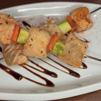 Мини Шашлычки из лосося