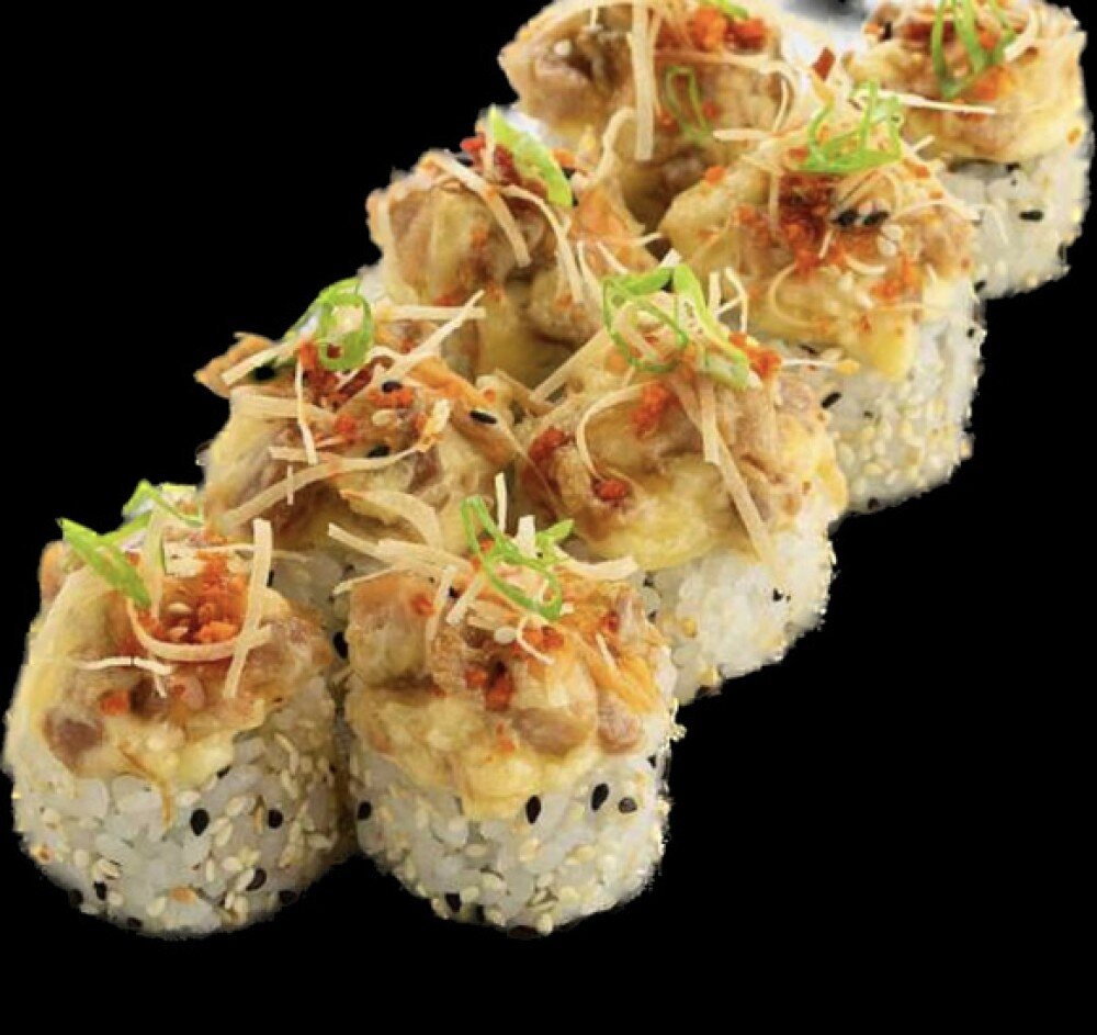 Запеченный ролл с курицей терияки