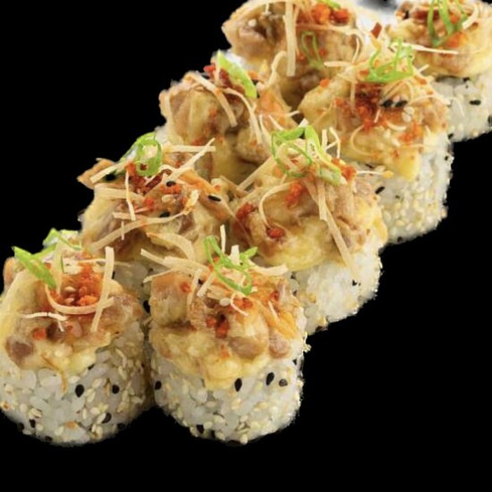 Запеченный ролл с курицей терияки