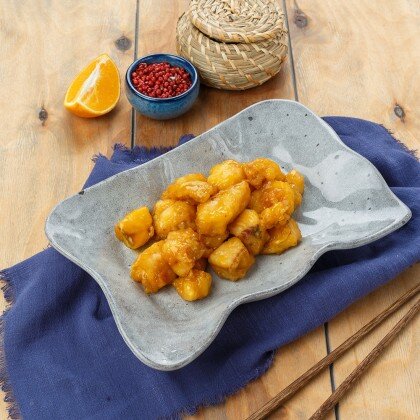 Судак в кляре в апельсиновом соусе