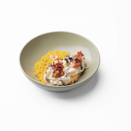 Индейка в сливочном соусе с птитимом карри