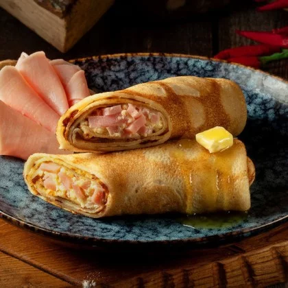 Блин с ветчиной  и сыром