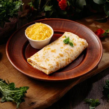Блин с сыром и чесноком