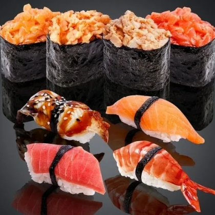 Гункан-суши запеченные форел гриль