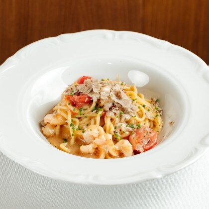 Спагетти с креветками