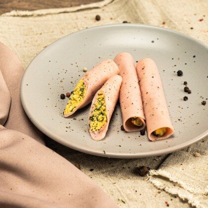 Рулетики из ветчины