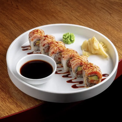 Ролл опаленный лосось MINI