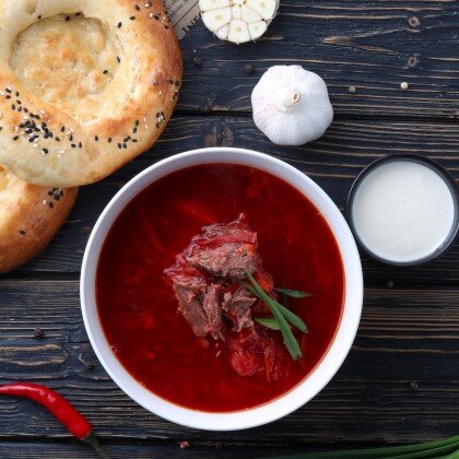 Борщ со сметаной