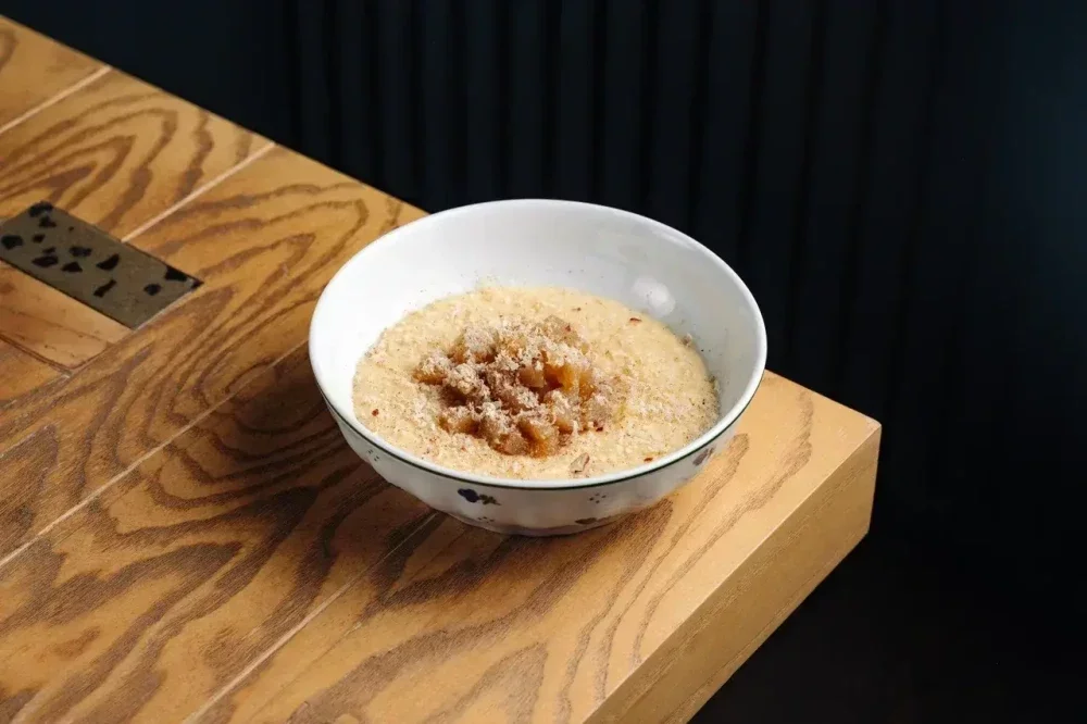 Пшенная каша с маринованной грушей