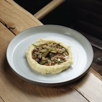 Бефстроганов с картофельным пюре