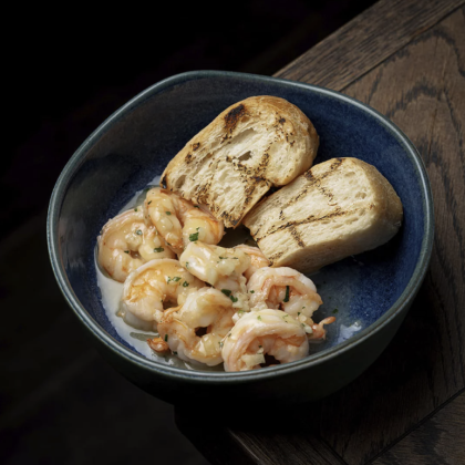 Креветки жареные с чесноком и эстрагоном