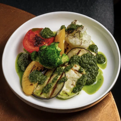 Печёные овощи на гриле в соусе чимичурри