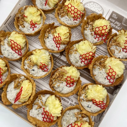 Корзиночки с  паштетом из лесных грибов. Бокс 16 шт