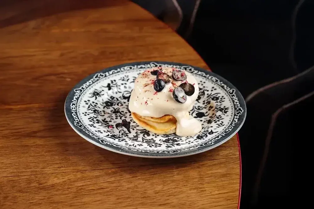 Оладьи с кремом из вареной сгущенки