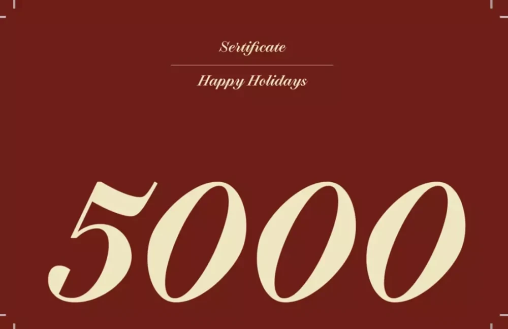 Сертификат 5000