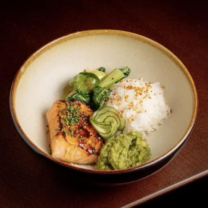 Мисо лосось, авокадо, бокчой, рис