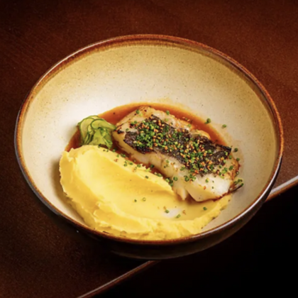 Палтус с васаби пюре