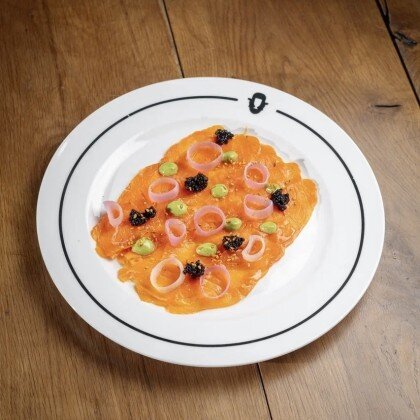 Лосось гравлакс с базиликовым айоли