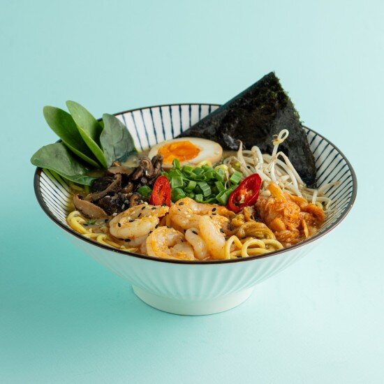 Рамен мисо кимчи с креветками