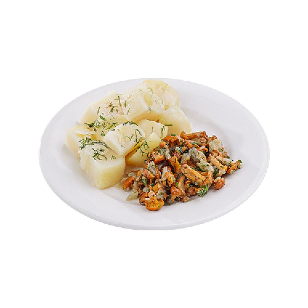 Картофель молодой с лисичками