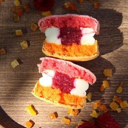 Макарон Юдзу-малина